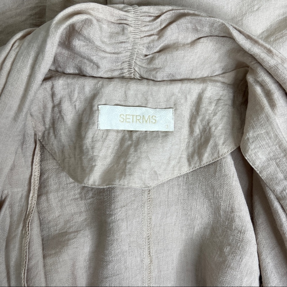 Duster Cream Oatmeal Small Medium Lightweight Spring Trend Long Layering - Picture 3 of 7